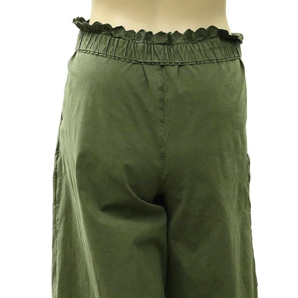 By Anthropologie Vintage Foldover Pants Barrel-Leg Pull-On Embroidered S 289185 - Picture 8 of 10